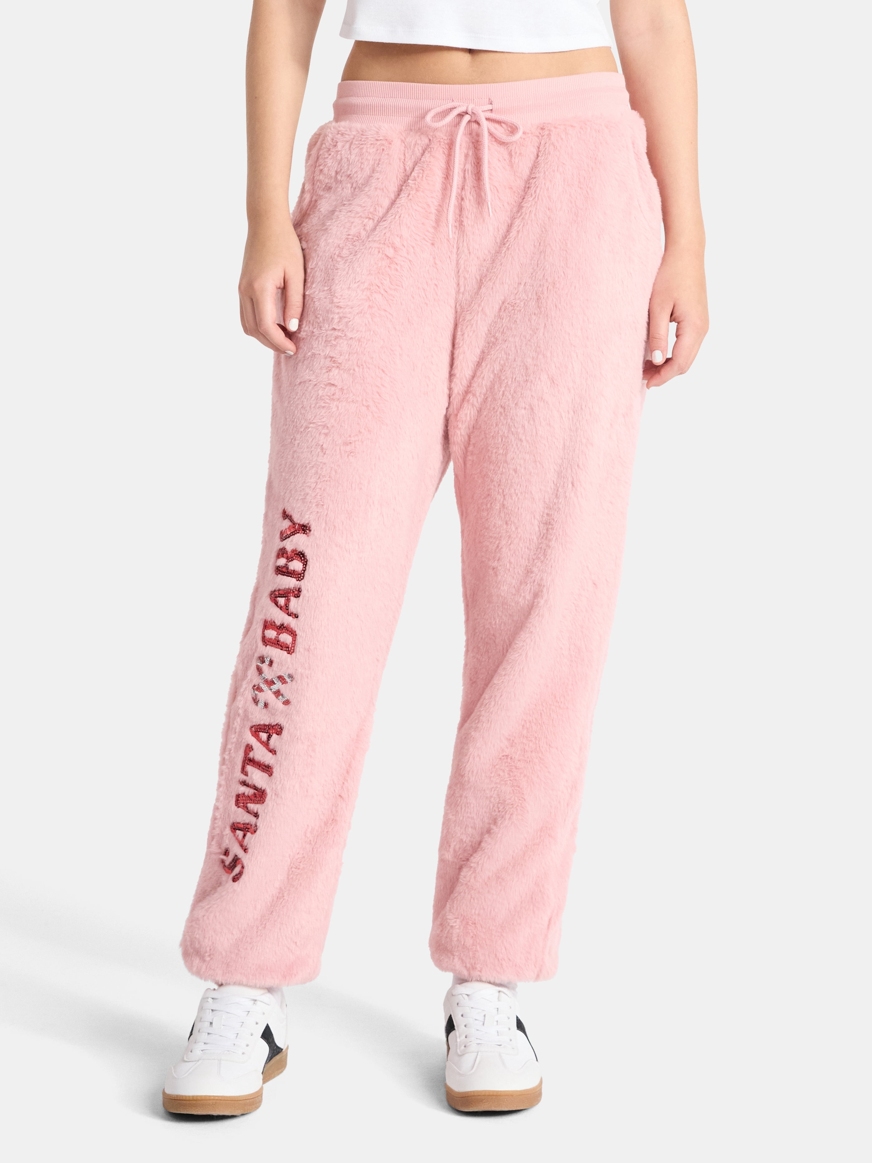 No Boundaries Christmas Plush Pants, 30'' Inseam, Women's, & Women's Plus