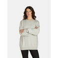 thumbnail image 1 of No Boundaries Fleece Oversized Sweatshirt with Long Sleeves, Women’s Sizes XXS-4X, 1 of 5