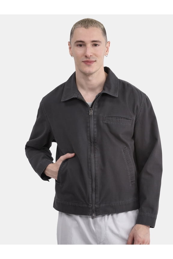 Zip Front Cotton Jacket, Men’s and Big Men’s