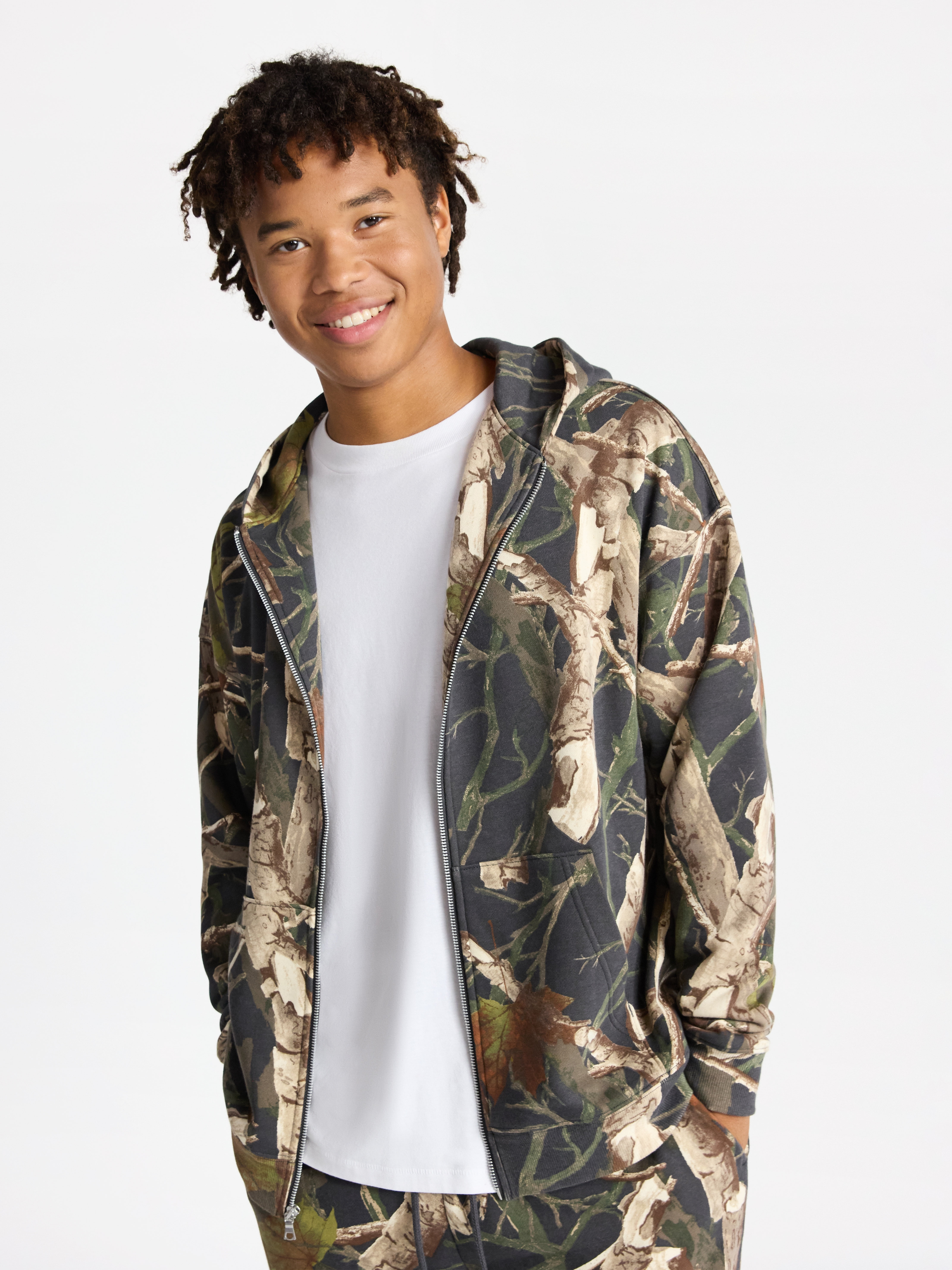 No Boundaries Zip Hoodie with Long Sleeves, Men's & Big Men's