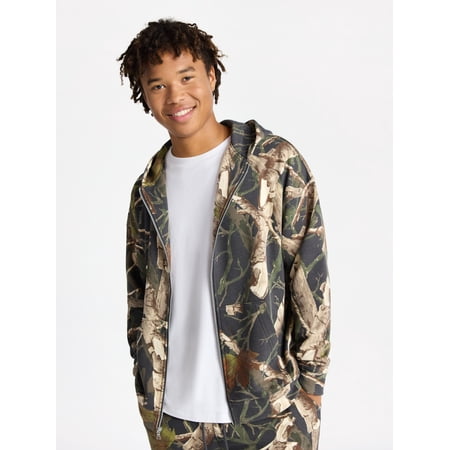 No Boundaries Zip Hoodie with Long Sleeves, Men's & Big Men's