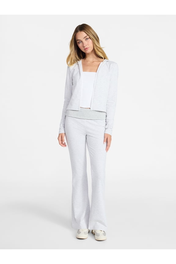 Zip-Up Hoodie and Foldover Pants Set, 2-Piece, Women’s XXS-XXL