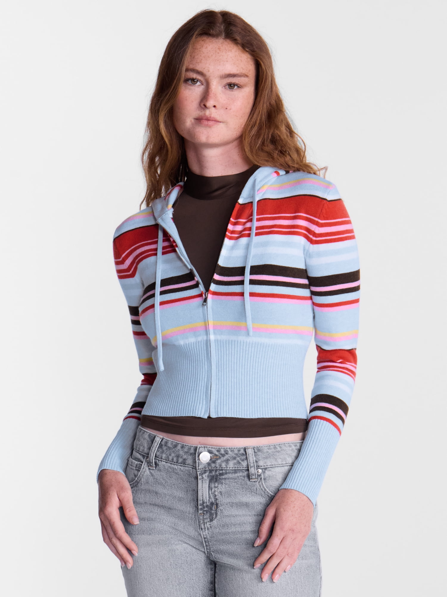 No Boundaries Zip Up Sweater, Women's XXS-XXL