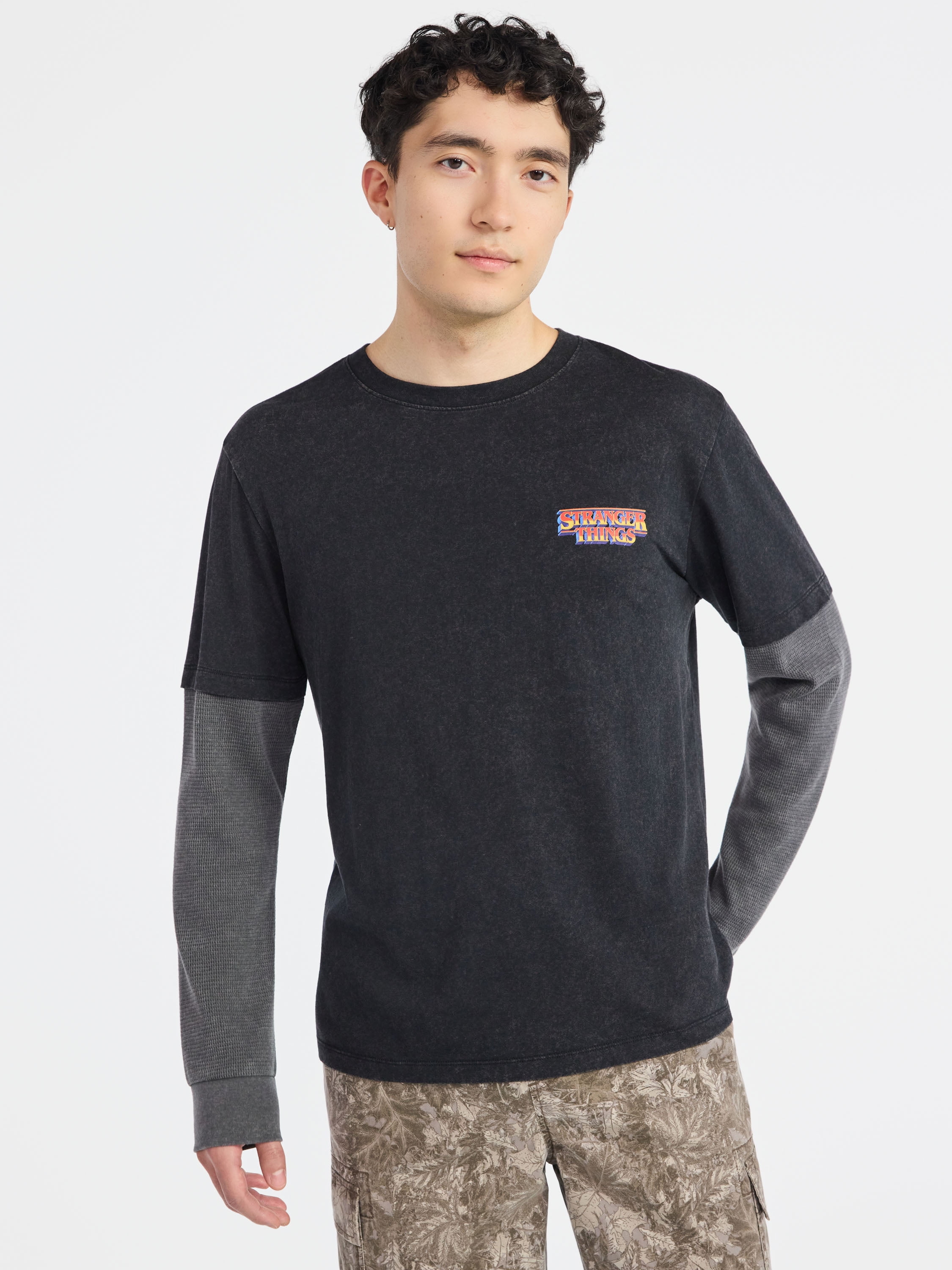 Netflix Stranger Things Hawkins Graphic T-Shirt with Long