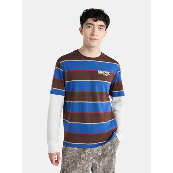 Netflix Stranger Things Graphic T-Shirt with Long Sleeve Thermal Sleeves from No Boundaries, Men’s and Big Men’s