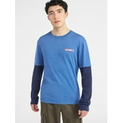 Netflix Stranger Things Mineral Wash Graphic T-Shirt with Long Sleeve Thermal Sleeves from No Boundaries, Men’s and Big Men’s