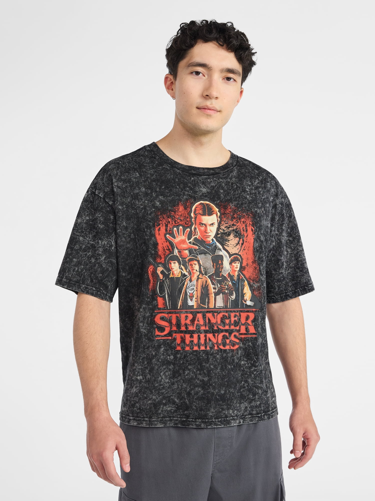 Netflix Stranger Things Roll Out Oversized Graphic T-Shirt from No Boundaries, Men's & Big Men's