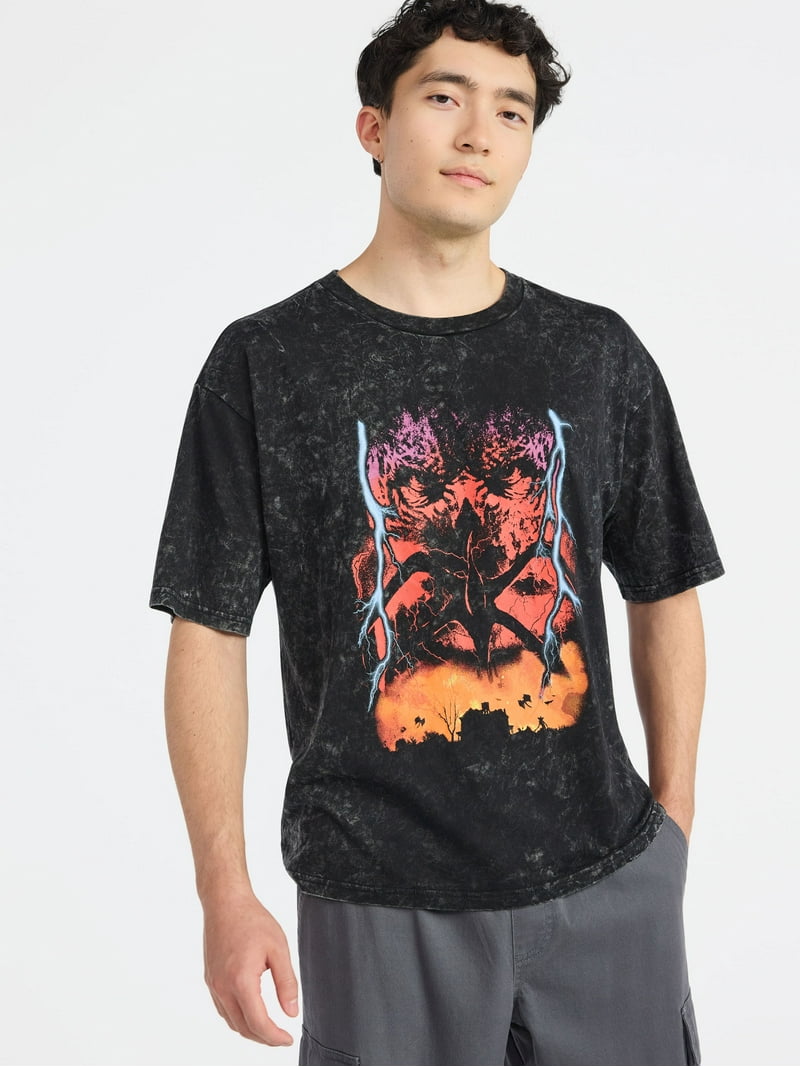 Netflix Stranger Things Vecna Shock Oversized Graphic T-Shirt from