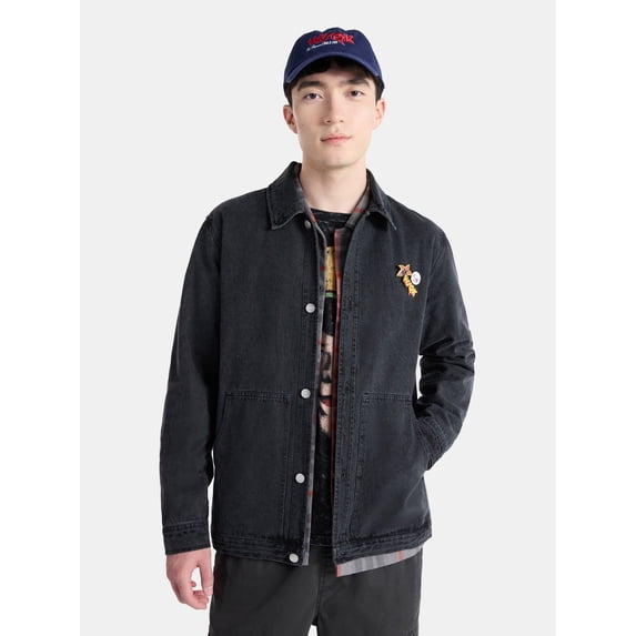 Netflix Stranger Things Washed Cotton Denim Jacket from No Boundaries, Men’s and Big Men’s