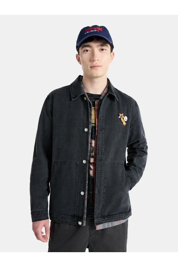 Netflix Stranger Things Washed Cotton Denim Jacket from No Boundaries, Men’s and Big Men’s
