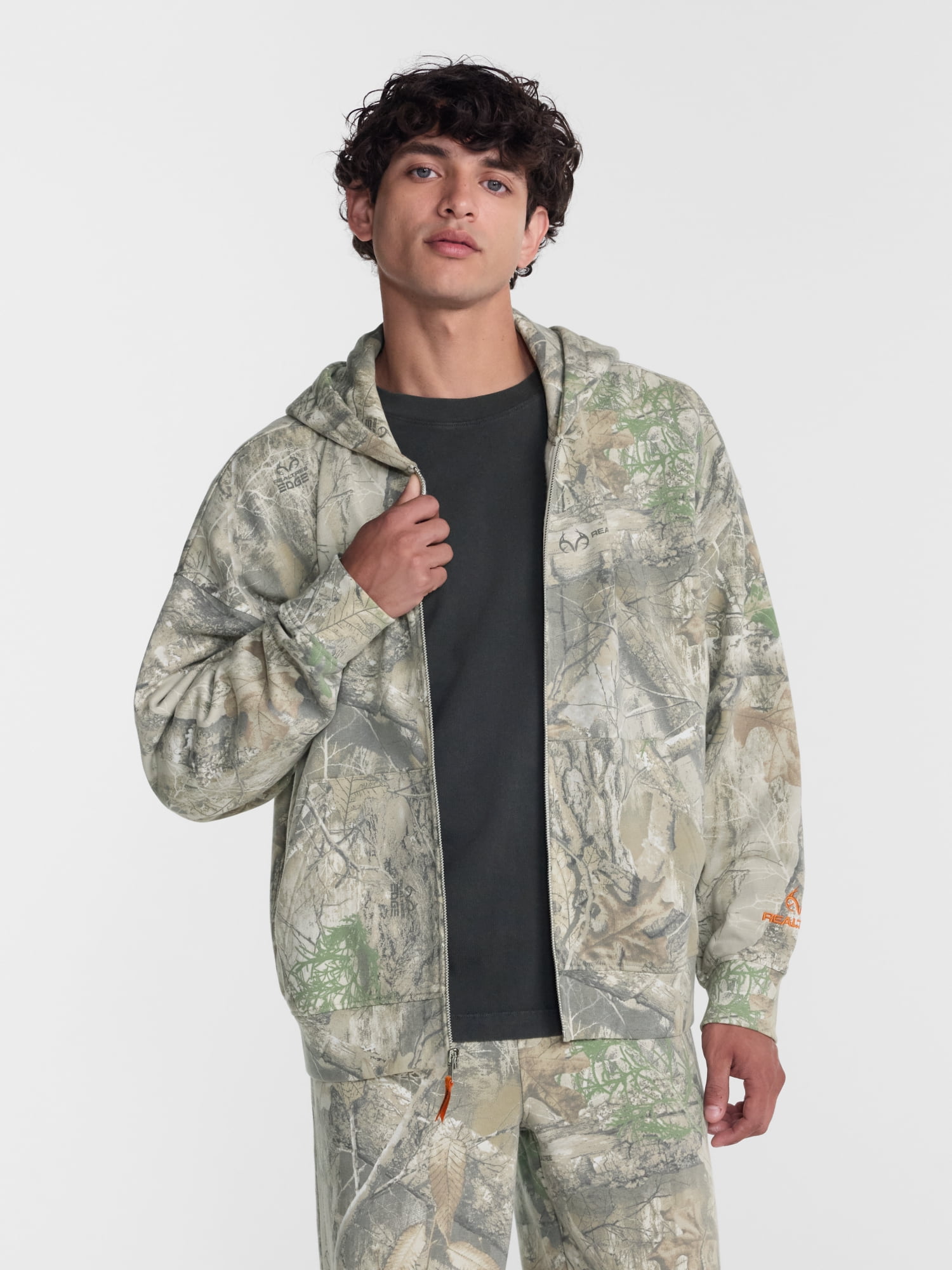 No Boundaries x Realtree Boxy Fit Heavyweight Fleece Full Zip Hoodie, Men's Sizes XS-4XLT