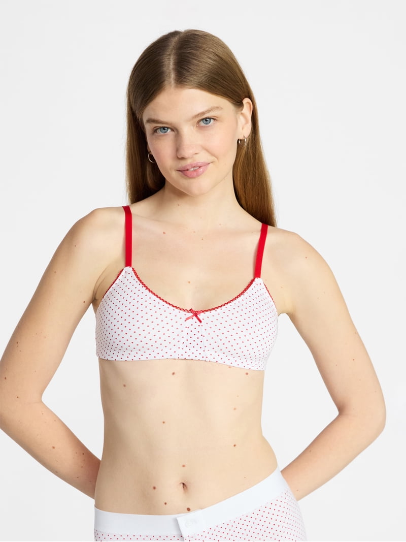 No Boundries Women's Cotton Jersey Triangle Bralette, Sizes XS-XXX