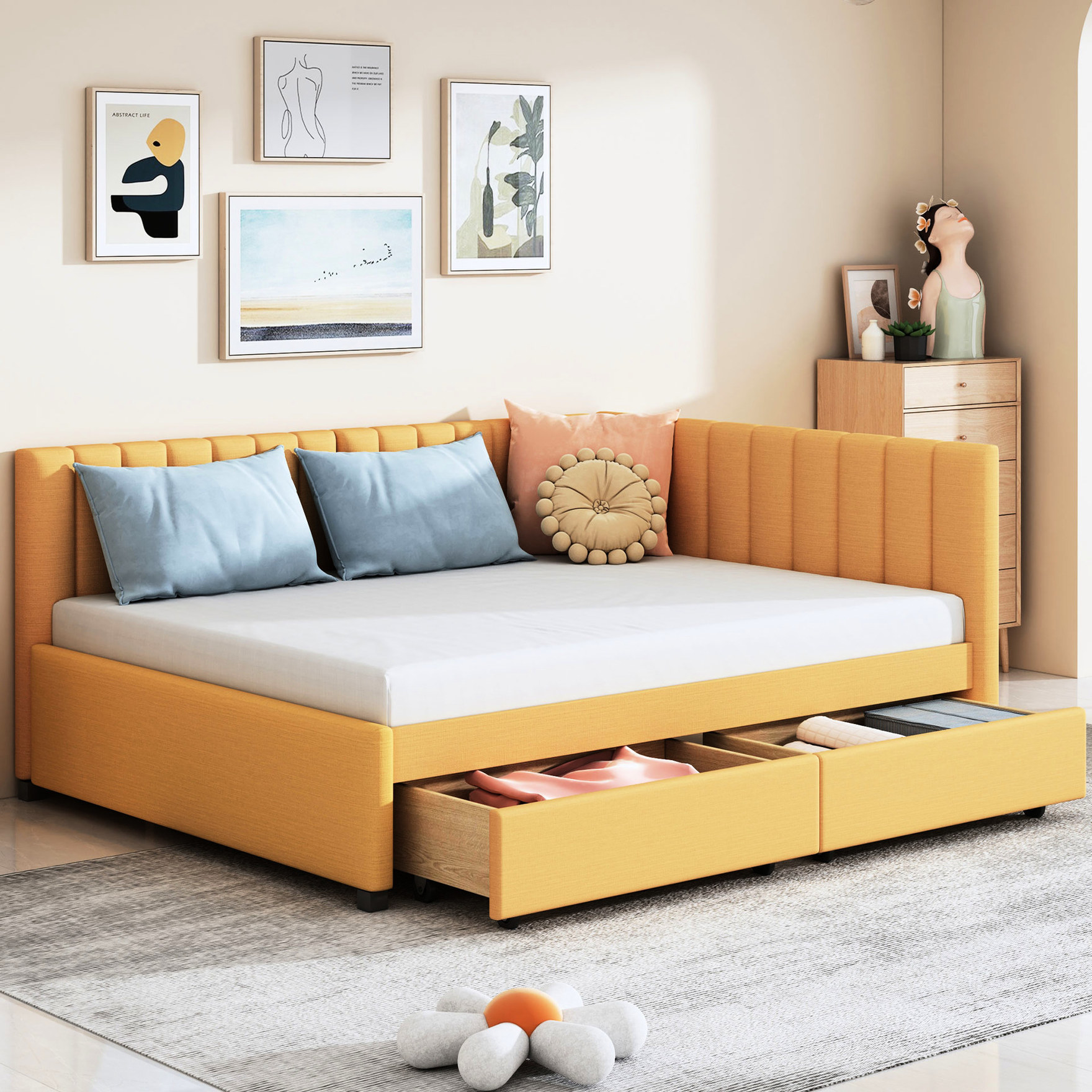Simple Daybed No Box Spring Needed Daybed - Simple Assembly for Easy Setup - Walmart.com