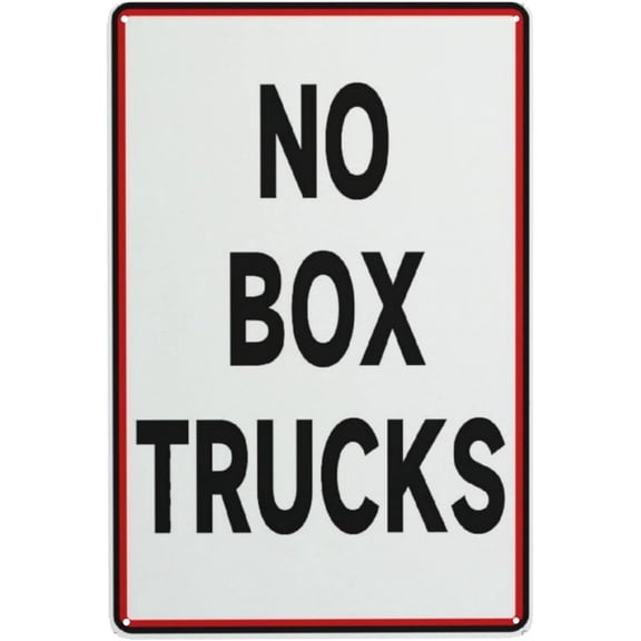 No Box Trucks Sign – 8x12 Inch Reflective RustFree Aluminum,Weatherproof & UV Protected,Vehicle Restriction Sign for Loading Dock or Private Property