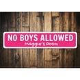 thumbnail image 1 of No Boys Allowed Novelty Sign, Metal Wall Decor - 4x18 inches, 1 of 4