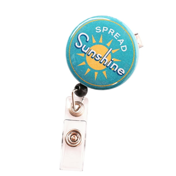 ESSENTIALS Brand Bright Teal Spread Sunshine ID Badge Reel
