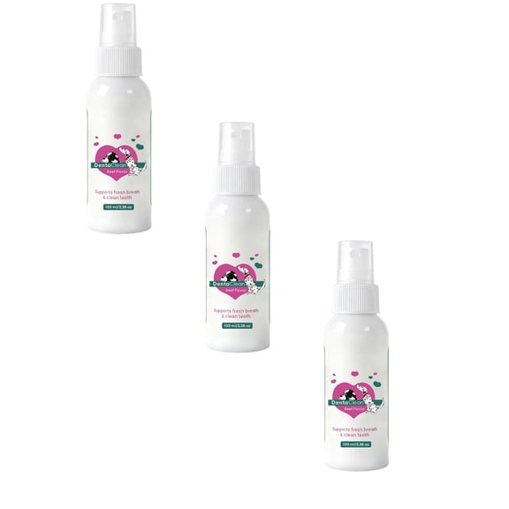 No-Brush Dental Care Spray for Dogs & Cats: Beef Flavored 100mL Oral Spray, Removes Plaque & Tartar, Freshens Breath and Supports Gum Health (3PCS)