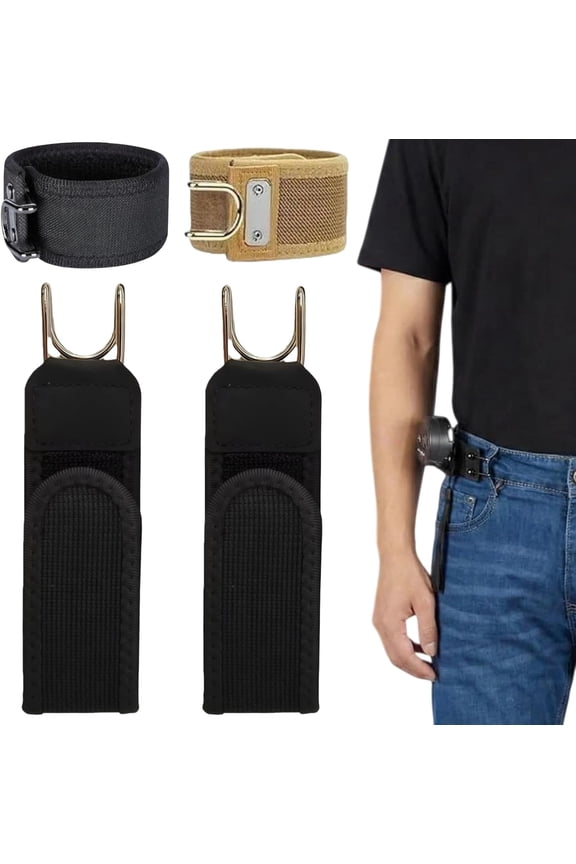 No Buckle Belts for Men, Metal Hook Elastic Belt, Unisex Adjustable Buckle-Less Invisible Closure for Outdoor Work & Edc