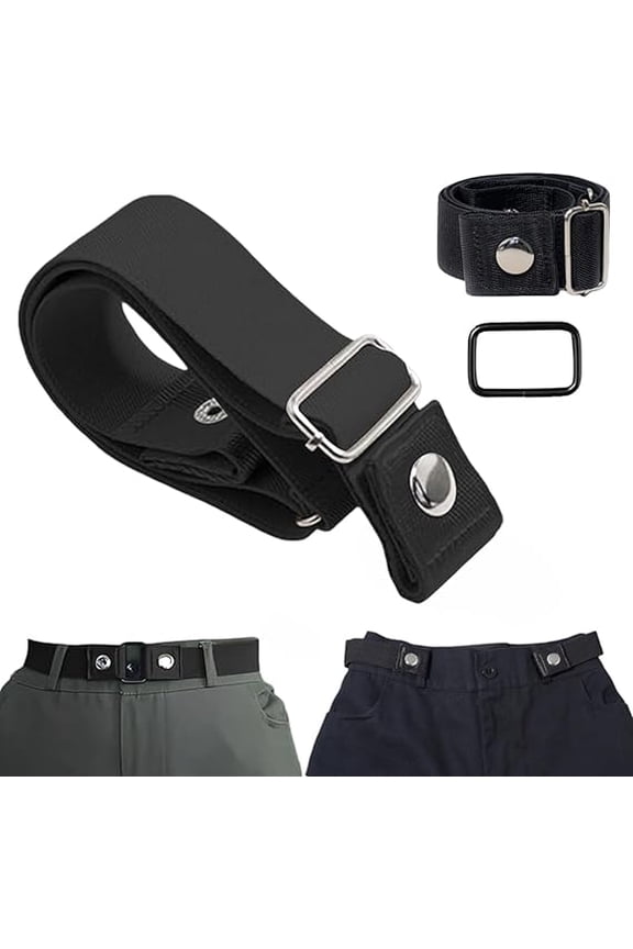 No Buckle Elastic Stretch Belt - Unisex Adjustable Canvas Belt with Invisible Design(1Pcs, B)