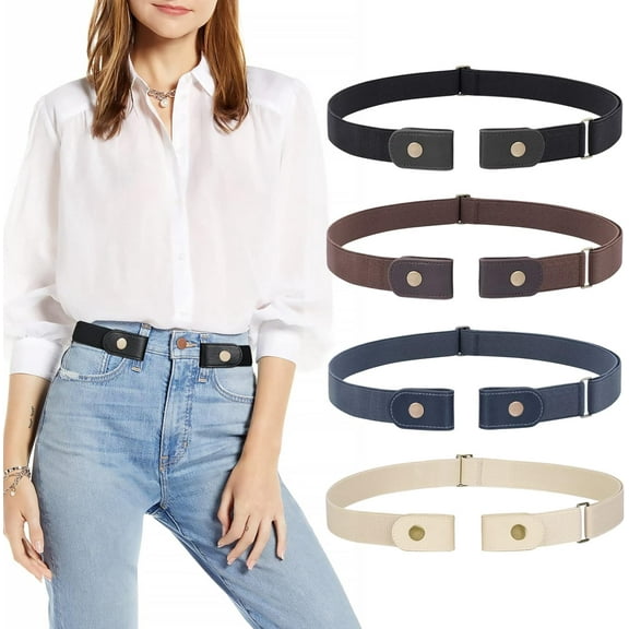 No Buckle Elastic Stretch Belts for Men and Women, Comfortable Invisible Belts for Jeans Pants