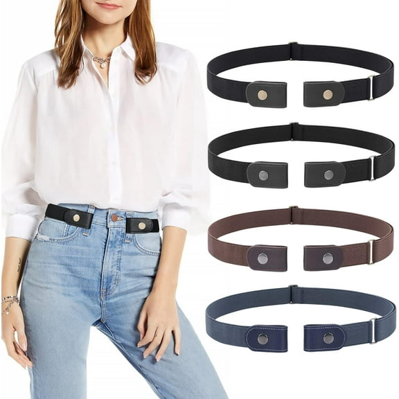 No Buckle Elastic Stretch Belts for Men and Women, Comfortable Invisible Belts for Jeans Pants