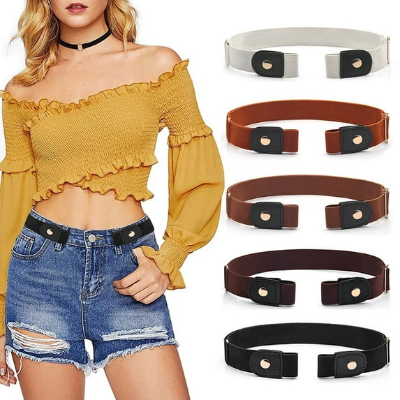 No Buckle Stretch Belt For Women Men Elastic Waist Belt for Jeans Pants
