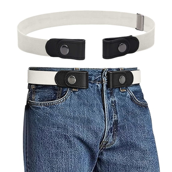 No Buckle Stretch No Show Belt for Men Buckless Invisible Elastic Belt for Jeans Pants Adjustable Belt Loop Comfortable And Easy to Use QURATI Beige