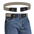 thumbnail image 1 of No Buckle Stretch No Show Belt for Men Buckless Invisible Elastic Belt for Jeans Pants Adjustable Belt Loop Comfortable And Easy to Use QURATI Khaki, 1 of 5