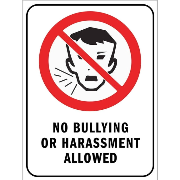 No Bullying Or Harassment Allowed 2 Metal Sign Caution Danger Safety Security Warning Notice Signs Size: 12 x 16 inch
