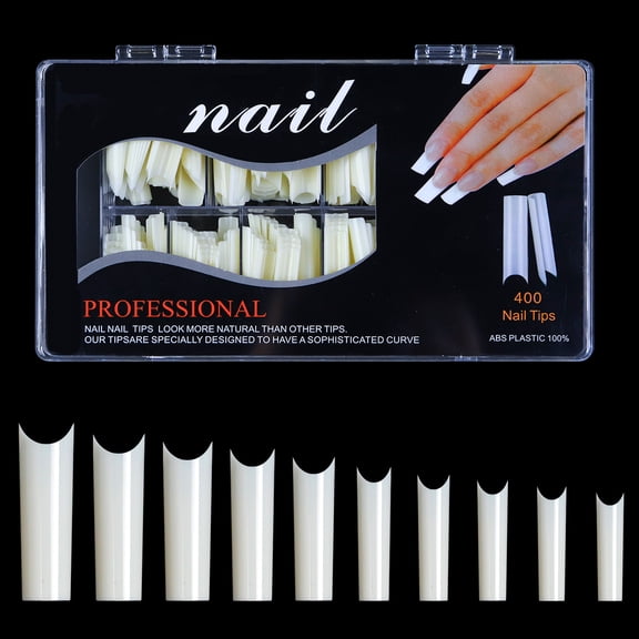 No C Clear Tips for Acrylic Nails Extra Long Flat Tapered Square Tips Straight French Fake Tip