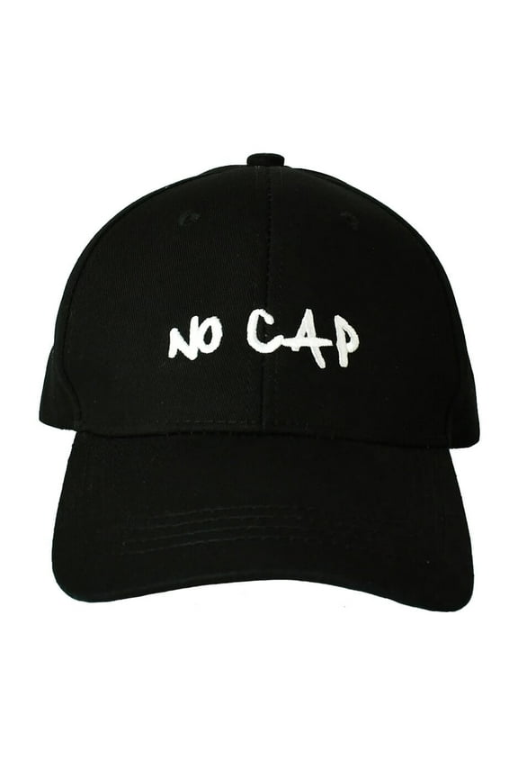 No Cap Black Embroidered Baseball Cap