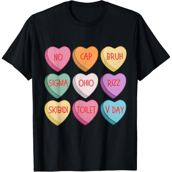 No Cap Bruh Sigma Ohio Rizz Skibidi Valentines Day Slang T-Shirt