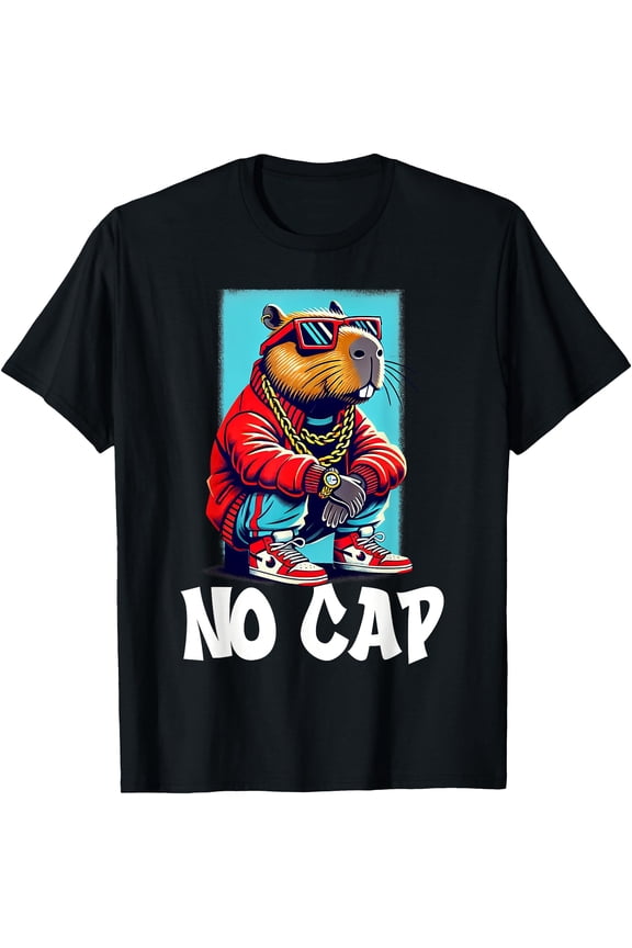 No Cap Capybara Meme Hip Hop Swag For Gen Z And Zoomers T-Shirt