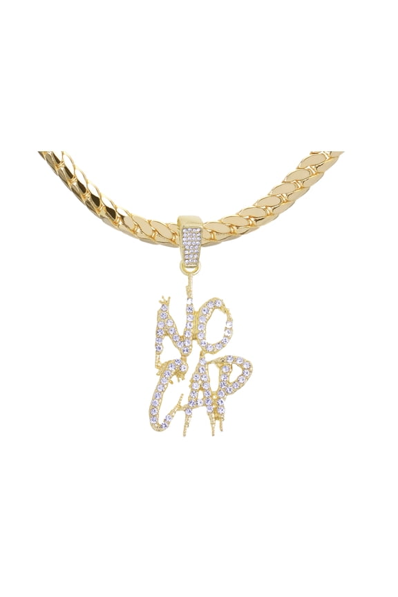 No Cap Pendant Gold Tone 20" Miami Cuban Chain Necklace MCP 1431 G