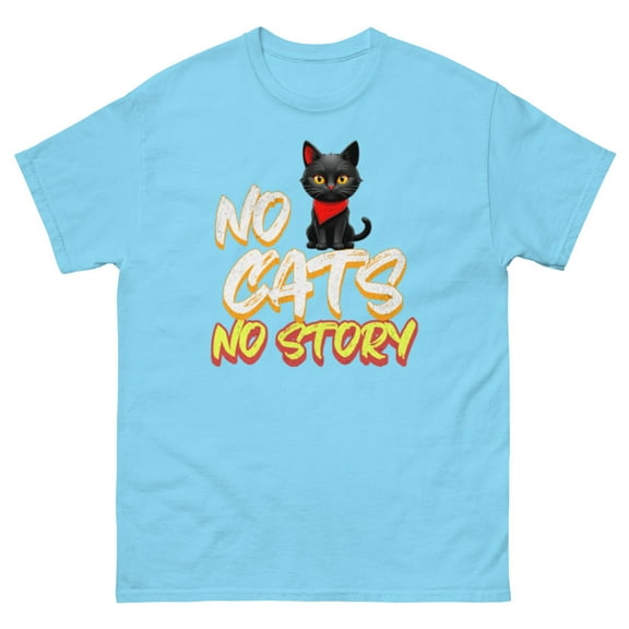 No Cats No Story Unisex classic tee Cats Lovers (Sky, S)