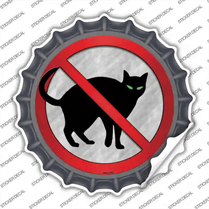 No Cats Novelty Bottle Cap Sticker DecalLarge - Walmart.com