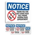 thumbnail image 1 of No Cell Phone During Your Appointment OSHA Notice Aluminum Sign 10 Inch x 7 Inch - 5 Pack, 1 of 8