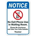 thumbnail image 1 of No Cell Phone Use in Waiting Room Sign,, 1 of 8