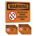 thumbnail image 1 of No Cellular Phones Beyond This Point OSHA WARNING Rigid Plastic Sign 10 Inch x 7 Inch - 10 Pack, 1 of 8