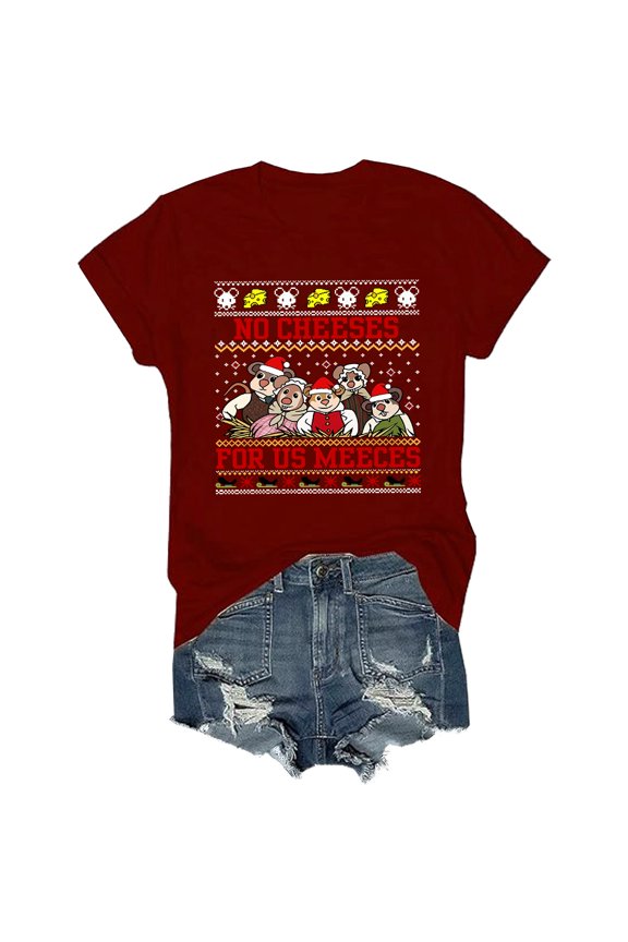 No Cheeses For Us Meeces Shirt No Cheeses For Us Meeces Shirts For Women Man Funny Chrismas Tshirt