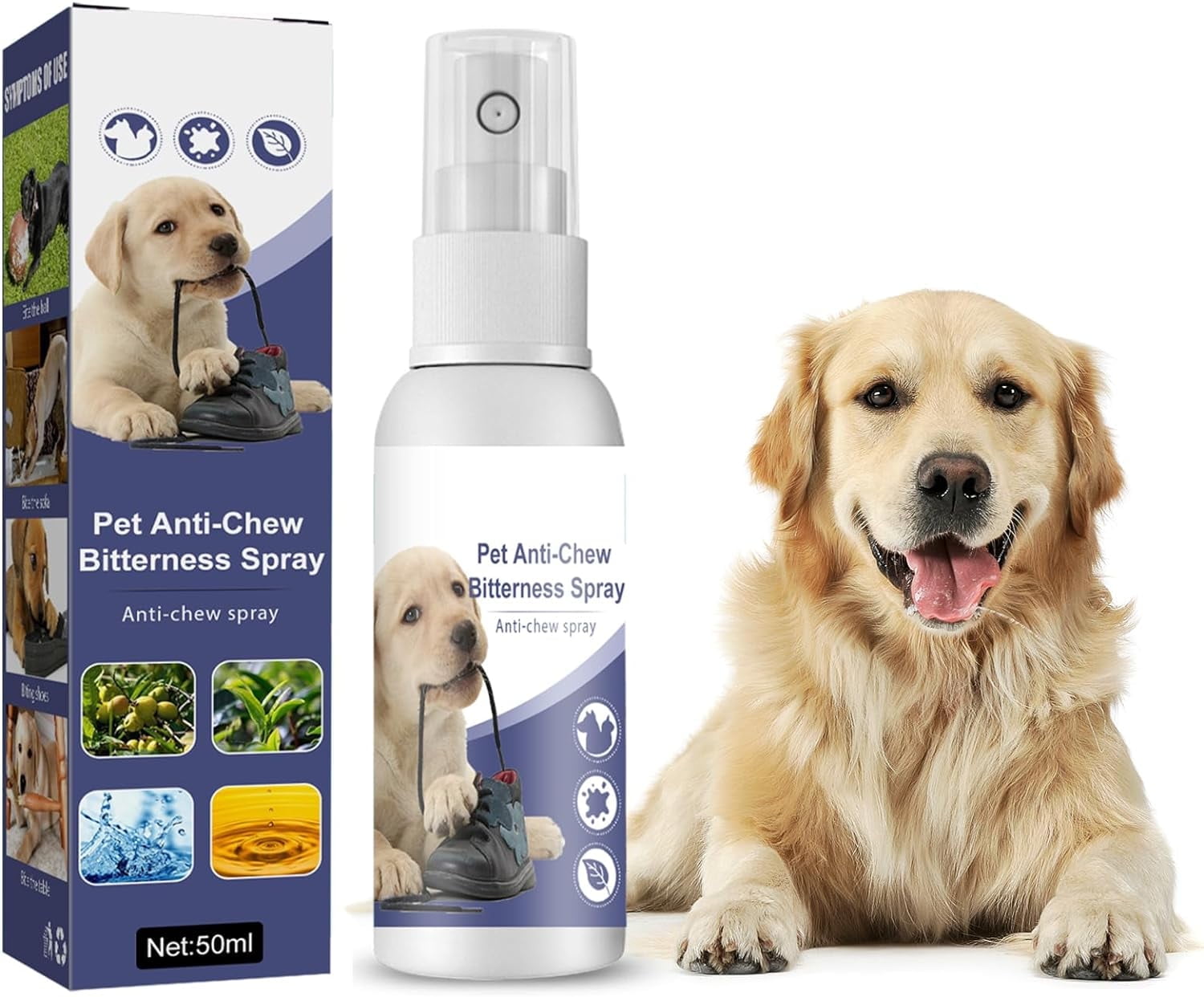 No Chew Spray for Dogs Bitter Apple Spray for Dogs to Stop Chewing Effective Dog Deterrent Spray for Carpet Furniture Dog Training Behavior Aids Alcohol Free Indoor Outdoor Safe Walmart
