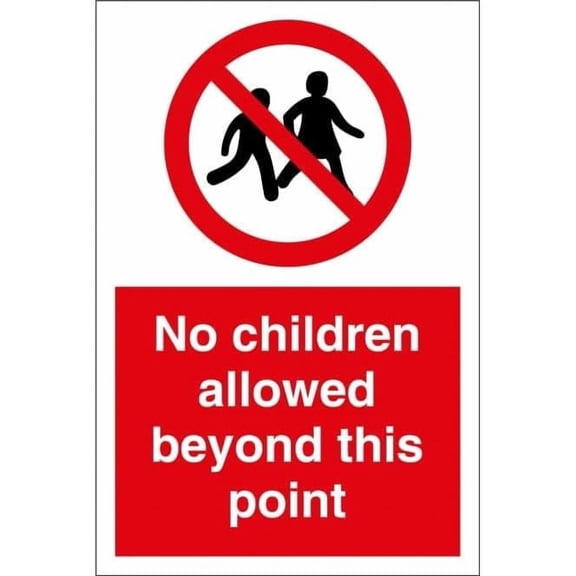 No Children Allowed Beyond This Point Sign Metal Sign 8x12 Inch Notice Danger Warning Caution for Outdoor & Indoor