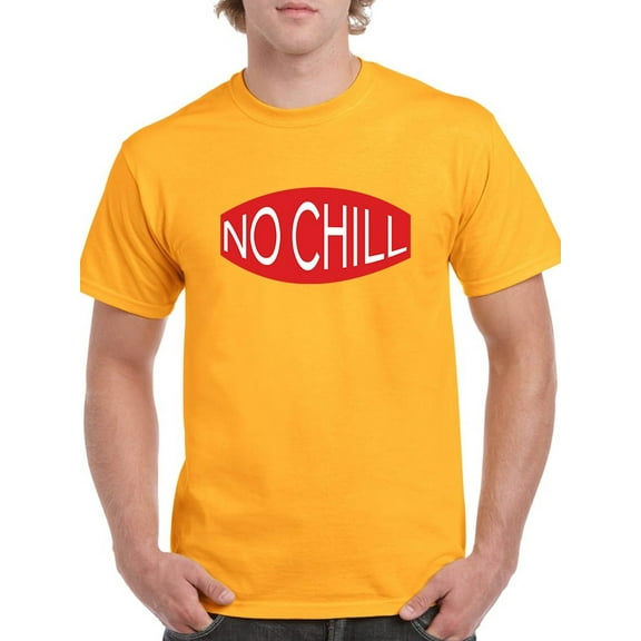 No Chill Red Logo Men Gold T-Shirt, Male Medium
