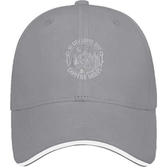 No City Lights Just Campfire Nights Hat Men Baseball Hats Funny Birthday Gifts for Women