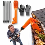 No-Climb Gutter Cleaning Tool, Adjustable Long-Reach Rain Gutter Cleaning Brush, Gutter Rake for Rain Guard Cleaning and Leaf Removal from Gutters Guard
