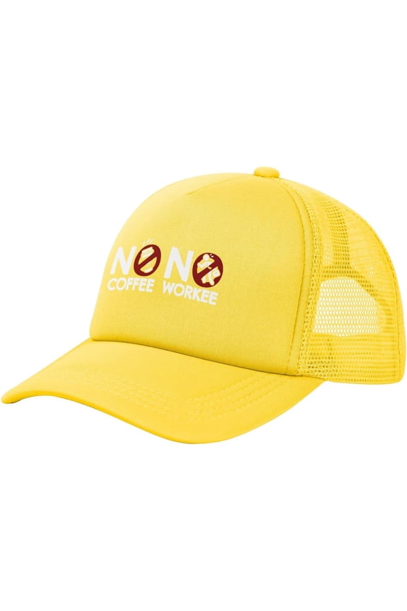 No Coffee No Workee Hat Mesh Trucker Hat Funny Baseball Cap Men Women