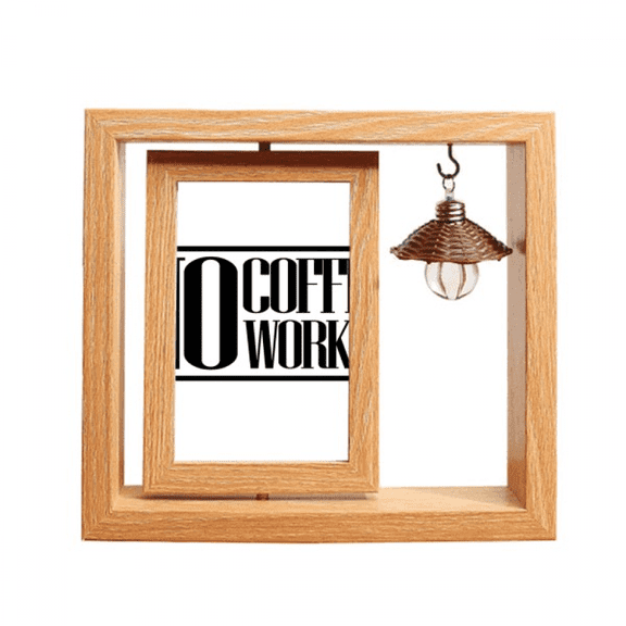 No Coffee No Workee Quote Wooden Rotating Picture Photo Frame 4x6