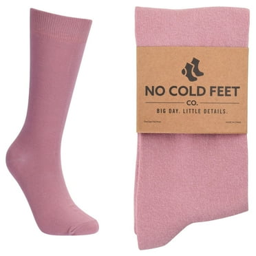 No Cold Feet Fun Colorful Novelty Dress Socks for Men, Solid Dusty Rose
