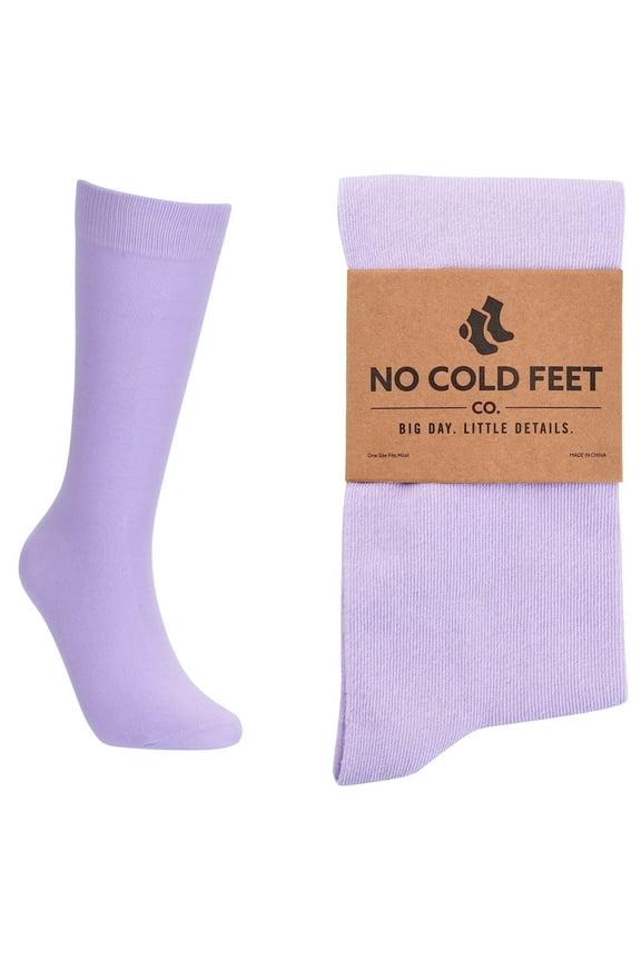 Fun Colorful Novelty Dress Socks for Men, Solid Lilac, Men's Size 8-13, Crew Socks