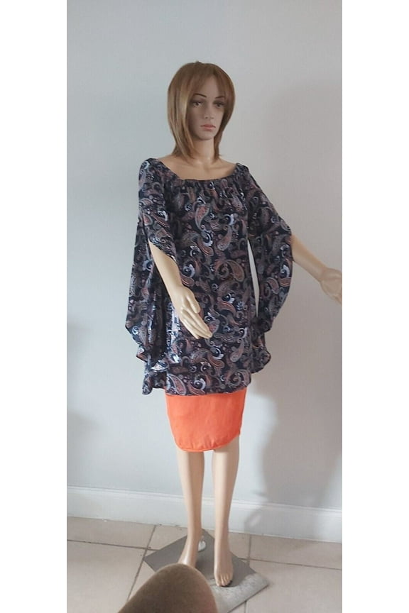 Blouse Womens Size L Multicolor Printed Tunic